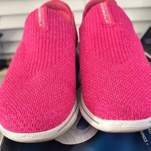 Skechers Slip-On Knit Sneakers - Hot Pink